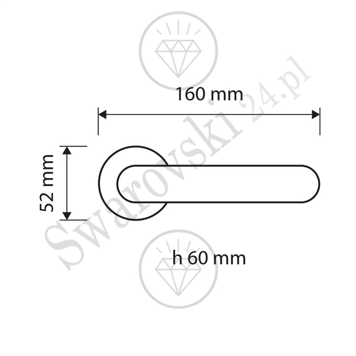 Klamka Point Crystal - wymiar